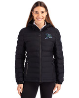 Tampa Bay Rays Cooperstown Cutter & Buck Mission Ridge Repreve® Eco Insulated Womens Puffer Jacket Black Front