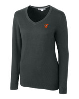 Baltimore Orioles Cooperstown Cutter & Buck Lakemont Tri-Blend Womens V-Neck Pullover Sweater CCH_MANN_HG 1