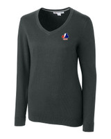 Montreal Expos Cooperstown Cutter & Buck Lakemont Tri-Blend Womens V-Neck Pullover Sweater CCH_MANN_HG 1