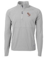 Florida State Seminoles Alumni Cutter & Buck Adapt Eco Knit Hybrid Recycled Mens Quarter Zip POL_MANN_HG 1