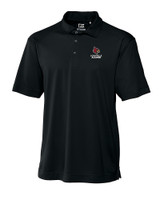 Louisville Cardinals Alumni Cutter & Buck Genre Textured Solid Mens Polo Black Mannequin