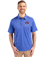 Toronto Blue Jays Cooperstown Cutter & Buck Forge Pencil Stripe Stretch Mens Polo Chelan Blue Front