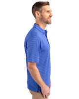 Chicago Cubs Cooperstown Cutter & Buck Forge Pencil Stripe Stretch Mens Polo Chelan Blue Side