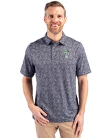 Athletics Cooperstown Cutter & Buck Pike Constellation Print Stretch Mens Polo Black Front