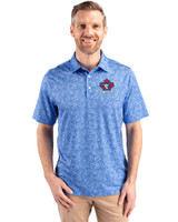 Toronto Blue Jays Cooperstown Cutter & Buck Pike Constellation Print Stretch Mens Polo Chelan Blue Front