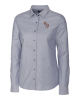 Florida State Seminoles Alumni Cutter & Buck Stretch Oxford Womens Long Sleeve Dress Shirt CC_MANN_HG 