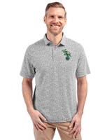 Athletics Cooperstown Cutter & Buck Virtue Eco Pique Botanical Print Recycled Mens Polo Black Front