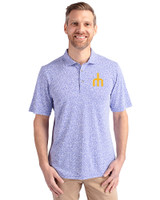 Seattle Mariners Cooperstown Cutter & Buck Virtue Eco Pique Botanical Print Recycled Mens Polo Chelan Blue Front