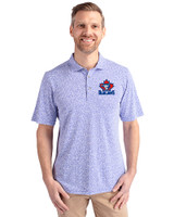 Toronto Blue Jays Cooperstown Cutter & Buck Virtue Eco Pique Botanical Print Recycled Mens Polo Chelan Blue Front