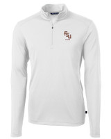 Florida State Seminoles Alumni Cutter & Buck Virtue Eco Pique Recycled Quarter Zip Mens Pullover WH_MANN_HG 1