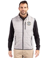Milwaukee Brewers Cooperstown Cutter & Buck Rainier Recycled Insulated Puffer Mens Full Zip Vest Polished Medium Gray Front
