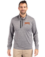 Pittsburgh Pirates Cooperstown Cutter & Buck Stealth Heathered Quarter Zip Mens Pullover Elemental Grey Front