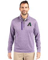 Arizona Diamondbacks Cooperstown Cutter & Buck Stealth Heathered Quarter Zip Mens Pullover College Purple Front
