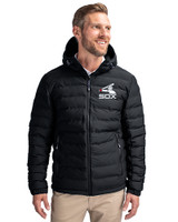 Chicago White Sox Cooperstown Cutter & Buck Mission Ridge Repreve® Eco Insulated Mens Puffer Jacket Black Front