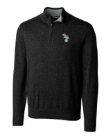Athletics Cooperstown Cutter & Buck Lakemont Tri-Blend Mens Quarter Zip Pullover Sweater Black Mannequin