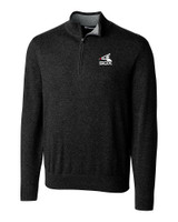 Chicago White Sox Cooperstown Cutter & Buck Lakemont Tri-Blend Mens Quarter Zip Pullover Sweater Black Mannequin