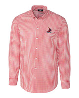St. Louis Cardinals Cooperstown Cutter & Buck Easy Care Stretch Gingham Mens Long Sleeve Dress Shirt Cardinal Red Mannequin