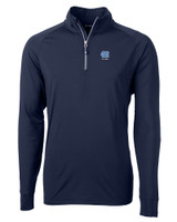 North Carolina Tar Heels Alumni Cutter & Buck Adapt Eco Knit Stretch Recycled Mens Big and Tall Quarter Zip Pullover NVBU_MANN_HG 1