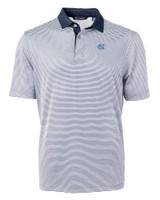 North Carolina Tar Heels Cutter & Buck Virtue Eco Pique Micro Stripe Recycled Mens Big & Tall Polo NVBW_MANN_HG 1