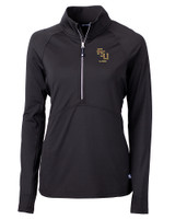 Florida State Seminoles Alumni Cutter & Buck Adapt Eco Knit Stretch Recycled Womens Half Zip Pullover BL_MANN_HG 