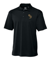 Florida State Seminoles Alumni Cutter & Buck CB Drytec Genre Textured Solid Mens Big and Tall Polo Black Mannequin