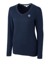 North Carolina Tar Heels Alumni Cutter & Buck Lakemont Tri-Blend Womens V-Neck Pullover Sweater LYN_MANN_HG 1