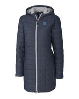 North Carolina Tar Heels Cutter & Buck Rainier PrimaLoft®  Womens Eco Insulated Hooded Long Coat ANM_MANN_HG 1