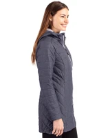 Penn State Nittany Lions Alumni Cutter & Buck Rainier PrimaLoft®  Womens Eco Insulated Hooded Long Coat Anthracite Melange Side
