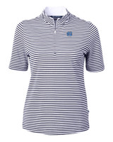 North Carolina Tar Heels Alumni Cutter & Buck Virtue Eco Pique Stripe Recycled Womens Top NVBU_MANN_HG 1