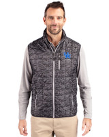 Kentucky Wildcats Alumni Cutter & Buck Rainier PrimaLoft® Mens Eco Insulated Full Zip Printed Puffer Vest Black Front