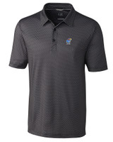 Kansas Jayhawks Alumni Cutter & Buck Pike Mini Pennant Print Stretch Mens Polo Black Mannequin