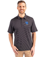 Kentucky Wildcats Alumni Cutter & Buck Forge Pencil Stripe Stretch Mens Polo Black Front