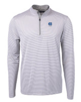 North Carolina Tar Heels Alumni Cutter & Buck Virtue Eco Pique Micro Stripe Recycled Mens Quarter Zip POLWH_MANN_HG 1