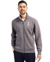 Chicago Cubs Cooperstown Cutter & Buck Roam Epic Versatility Recycled Full Zip Mens Jacket Elemental Grey Front