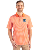 Florida Gators Alumni Cutter & Buck Forge Tonal Stripe Stretch Mens Big and Tall Polo College Orange Front
