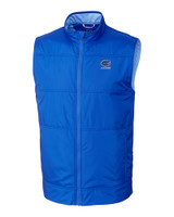 Florida Gators Alumni Cutter & Buck Stealth Hybrid Quilted Mens Big and Tall Windbreaker Vest Chelan Blue Mannequin