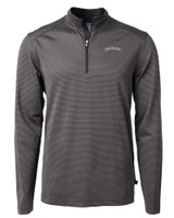 Colorado Rockies Cooperstown Cutter & Buck Virtue Eco Pique Micro Stripe Recycled Mens Big & Tall Quarter Zip BLEG_MANN_HG 1