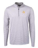 Seattle Mariners Cooperstown Cutter & Buck Virtue Eco Pique Micro Stripe Recycled Mens Big & Tall Quarter Zip POLWH_MANN_HG 1