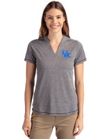 Kentucky Wildcats Cutter & Buck Forge Recycled Four-Way Stretch Heathered Womens Blade Top Charcoal Heather Front