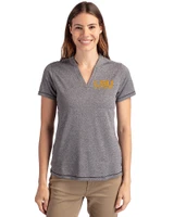 LSU Tigers Alumni Cutter & Buck Forge Eco Heathered Stretch Womens Blade Top Charcoal Heather Front