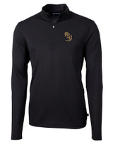 Florida State Seminoles Alumni Cutter & Buck Virtue Eco Pique Recycled Quarter Zip Mens Big & Tall Pullover BL_MANN_HG 