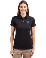 Kentucky Wildcats Alumni Cutter & Buck Advantage Eco Tri-Blend Pique Womens Polo Black Front