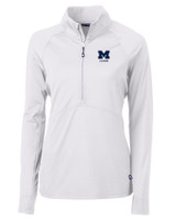 Michigan Wolverines Alumni Cutter & Buck Adapt Eco Knit Stretch Recycled Womens Half Zip Pullover WH_MANN_HG 1