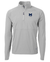 Michigan Wolverines Alumni Cutter & Buck Adapt Eco Knit Hybrid Recycled Mens Quarter Zip POL_MANN_HG 1