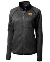 Michigan Wolverines Alumni Cutter & Buck Mainsail Sweater-Knit Womens Full Zip Jacket CCH_MANN_HG 1