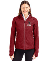 Louisville Cardinals Alumni Cutter & Buck Mainsail Sweater-Knit Womens Full Zip Jacket Cardinal Red Heather Front