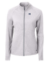 Michigan Wolverines College Vault Cutter & Buck Adapt Eco Knit Heather Recycled Womens Full Zip POH_MANN_HG 1