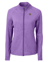 LSU Tigers College Vault Cutter & Buck Adapt Eco Knit Heather Recycled Womens Full Zip CPH_MANN_HG 1