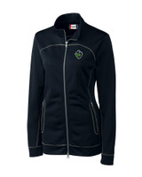 Hillsboro Hops Clique Helsa Performance Womens Full Zip Knit Jacket Dark Navy Mannequin