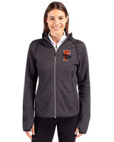 Fresno Grizzlies Cutter & Buck Mainsail Full Zip Hooded Womens Jacket Charcoal Heather Front